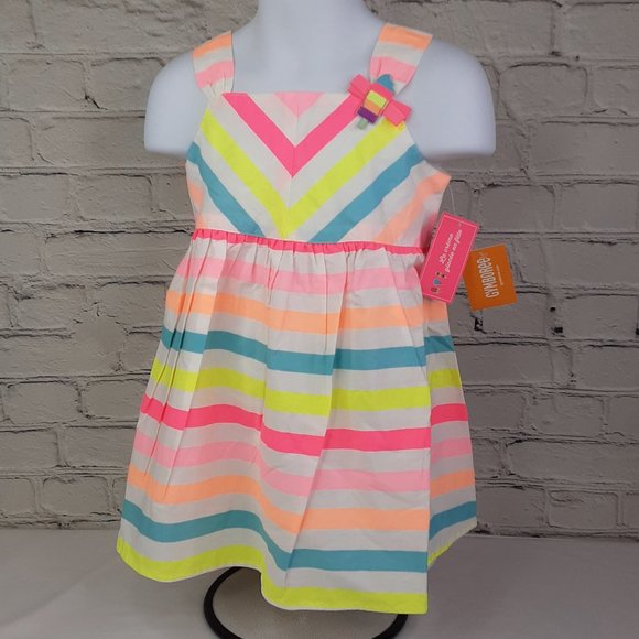 GYMBOREE'POPSICLE PARTY' EMBROIDERED POPSICLE CHEVRON STRIPE SUN DRESS & BLOOMER - Picture 16 of 16